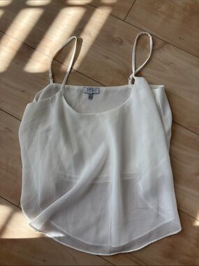Tobi White Lightweight Chiffon Spaghetti Strap Cami